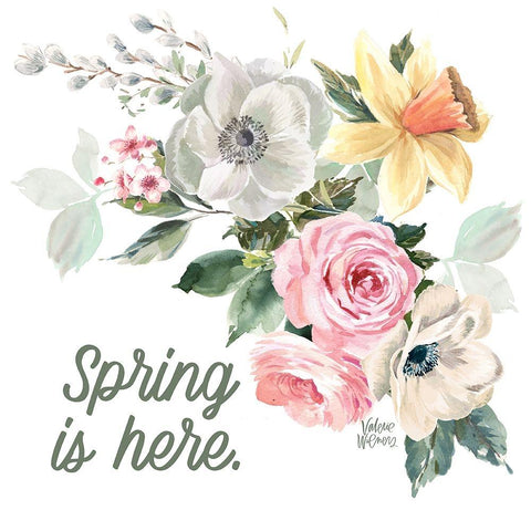 Spring is Here Black Modern Wood Framed Art Print by Wieners, Valerie