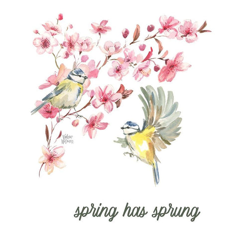 Spring Has Sprung Black Modern Wood Framed Art Print with Double Matting by Wieners, Valerie