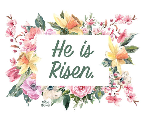 He is Risen White Modern Wood Framed Art Print with Double Matting by Wieners, Valerie