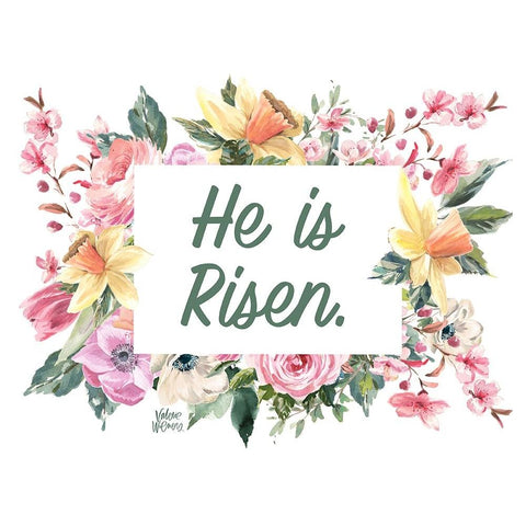 He is Risen White Modern Wood Framed Art Print by Wieners, Valerie