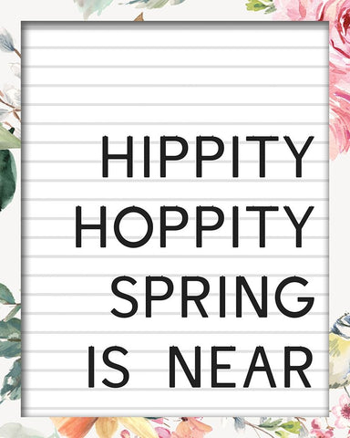 Hippity Hoppity White Modern Wood Framed Art Print with Double Matting by Wieners, Valerie