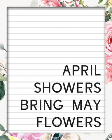 April Showers White Modern Wood Framed Art Print with Double Matting by Wieners, Valerie