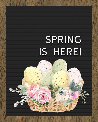 Spring is Here Black Ornate Wood Framed Art Print with Double Matting by Wieners, Valerie