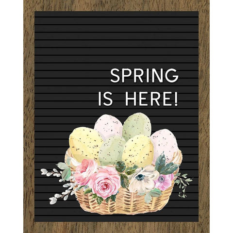 Spring is Here Black Modern Wood Framed Art Print by Wieners, Valerie