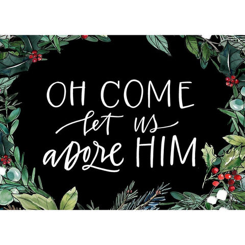 Adore Him White Modern Wood Framed Art Print by Wieners, Valerie