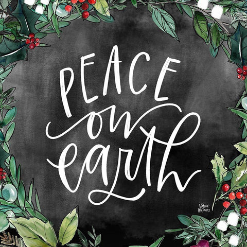 Peace on Earth Black Modern Wood Framed Art Print with Double Matting by Wieners, Valerie