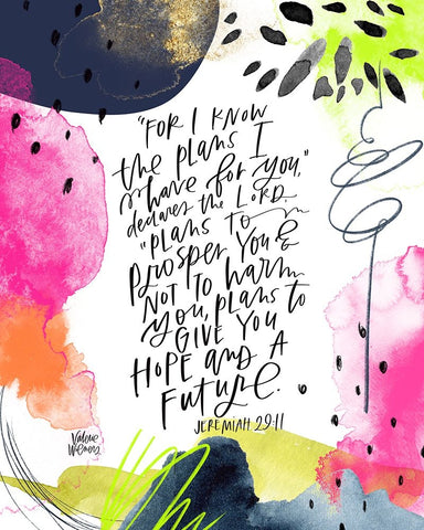 Hope and a Future White Modern Wood Framed Art Print with Double Matting by Wieners, Valerie