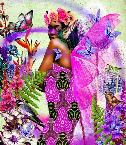 Beautiful Wings Black Ornate Wood Framed Art Print with Double Matting by Burney, Yvonne Coleman