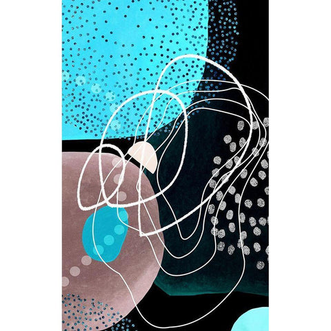 Blueberry Hill Black Modern Wood Framed Art Print by Burney, Yvonne Coleman