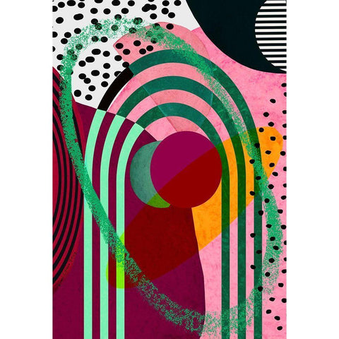 Splash of Color White Modern Wood Framed Art Print by Burney, Yvonne Coleman