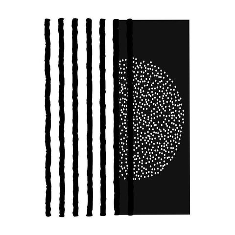 Chasing Dots II Black Modern Wood Framed Art Print with Double Matting by Burney, Yvonne Coleman