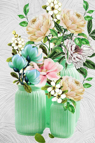 Blooming White Modern Wood Framed Art Print with Double Matting by Burney, Yvonne Coleman