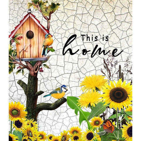 This is Home White Modern Wood Framed Art Print by Burney, Yvonne Coleman