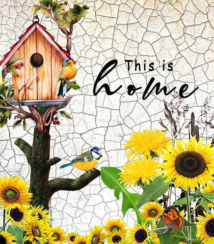 This is Home Black Ornate Wood Framed Art Print with Double Matting by Burney, Yvonne Coleman