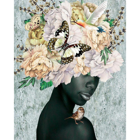 Women in Bloom Gold Ornate Wood Framed Art Print with Double Matting by Burney, Yvonne Coleman