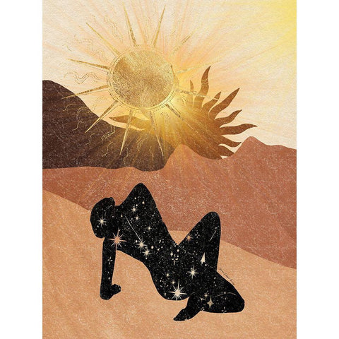 Basking in the Sun Black Modern Wood Framed Art Print with Double Matting by Burney, Yvonne Coleman