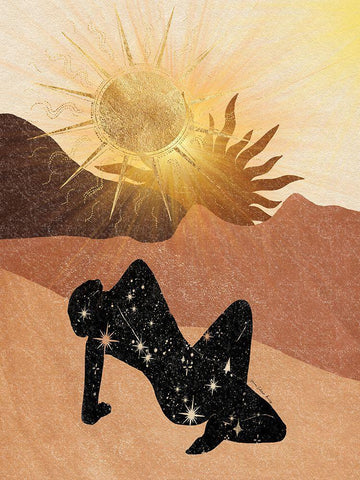 Basking in the Sun White Modern Wood Framed Art Print with Double Matting by Burney, Yvonne Coleman