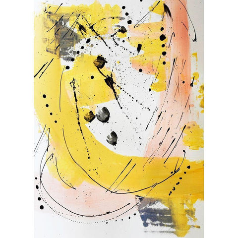 Carmel Blush Black Modern Wood Framed Art Print with Double Matting by Burney, Yvonne Coleman