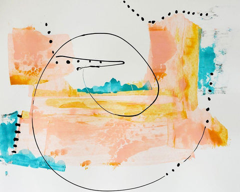 Board Walk Blush Black Ornate Wood Framed Art Print with Double Matting by Burney, Yvonne Coleman