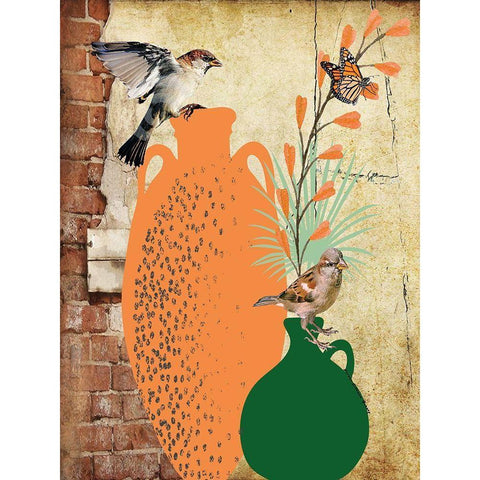 Garden Pots III Black Modern Wood Framed Art Print by Burney, Yvonne Coleman