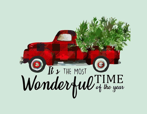 Plaid Truck Black Ornate Wood Framed Art Print with Double Matting by Burney, Yvonne Coleman