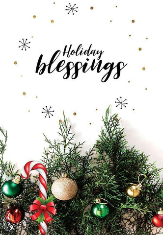 Holiday Blessings White Modern Wood Framed Art Print with Double Matting by Burney, Yvonne Coleman