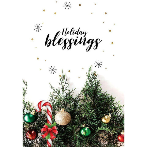 Holiday Blessings Gold Ornate Wood Framed Art Print with Double Matting by Burney, Yvonne Coleman