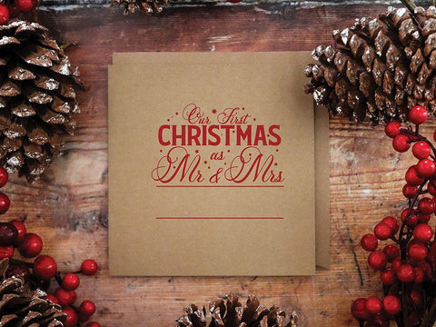 First Christmas Black Ornate Wood Framed Art Print with Double Matting by Burney, Yvonne Coleman