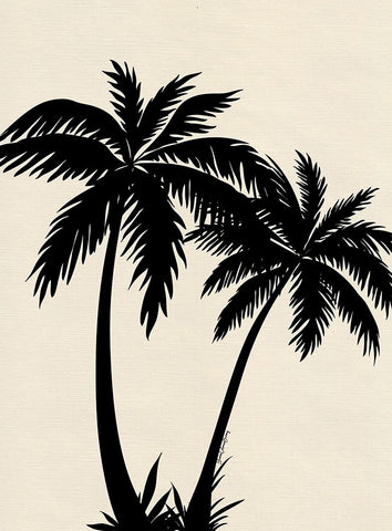 Palm Trees Black Ornate Wood Framed Art Print with Double Matting by Burney, Yvonne Coleman