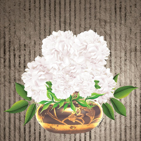 Providence Botanical White Modern Wood Framed Art Print with Double Matting by Burney, Yvonne Coleman