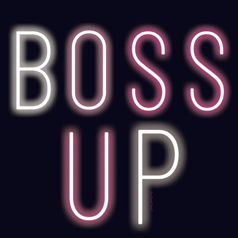 Boss Up White Modern Wood Framed Art Print with Double Matting by Burney, Yvonne Coleman