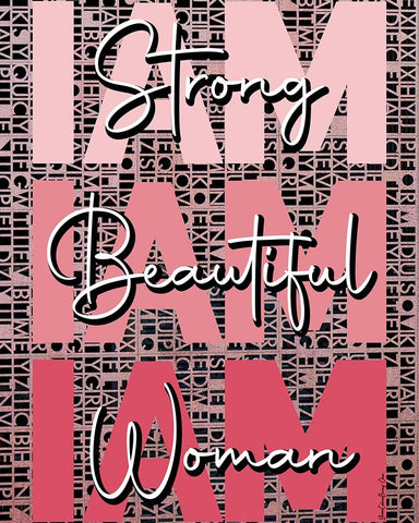 I Am Black Ornate Wood Framed Art Print with Double Matting by Burney, Yvonne Coleman