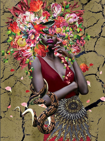 Mother Nature Black Ornate Wood Framed Art Print with Double Matting by Burney, Yvonne Coleman