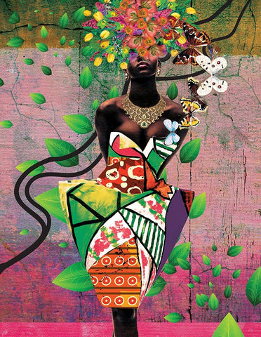 Spring Flower Black Ornate Wood Framed Art Print with Double Matting by Burney, Yvonne Coleman