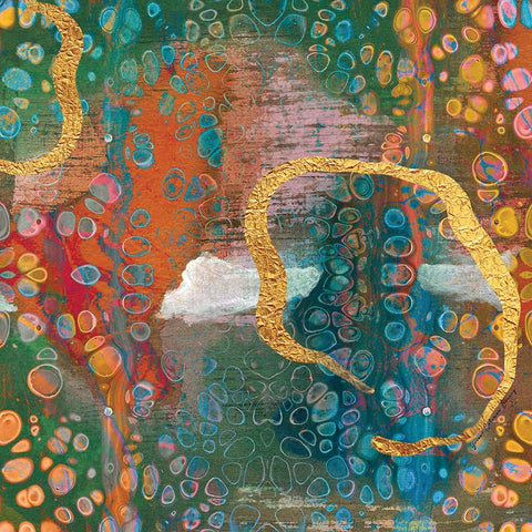 Cosmic Vibes Black Ornate Wood Framed Art Print with Double Matting by Burney, Yvonne Coleman