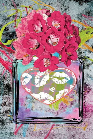 Graffiti Black Modern Wood Framed Art Print by Burney, Yvonne Coleman