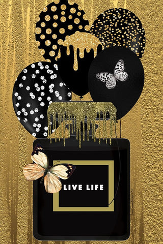 Gold and Black Black Ornate Wood Framed Art Print with Double Matting by Burney, Yvonne Coleman