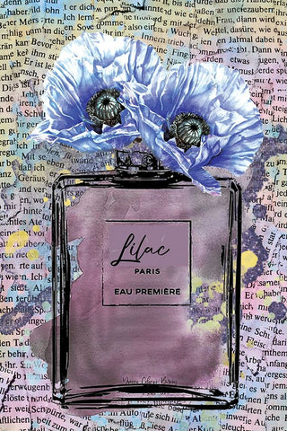 Lilac Black Ornate Wood Framed Art Print with Double Matting by Burney, Yvonne Coleman