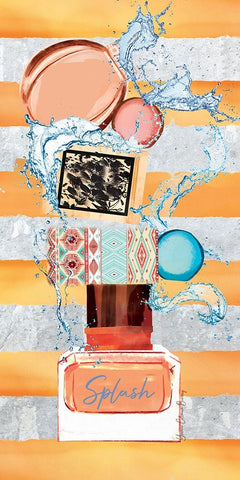 Splash Black Modern Wood Framed Art Print by Burney, Yvonne Coleman