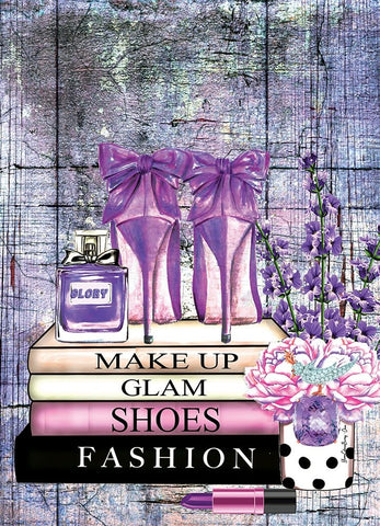 Books, Shoes and Fashion Black Modern Wood Framed Art Print by Burney, Yvonne Coleman