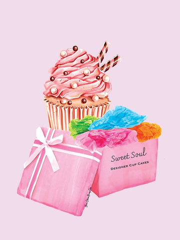 Sweet Soul Cupcakes Black Modern Wood Framed Art Print by Burney, Yvonne Coleman