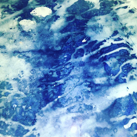 Blue 49 Black Modern Wood Framed Art Print with Double Matting by Yellow Cafe