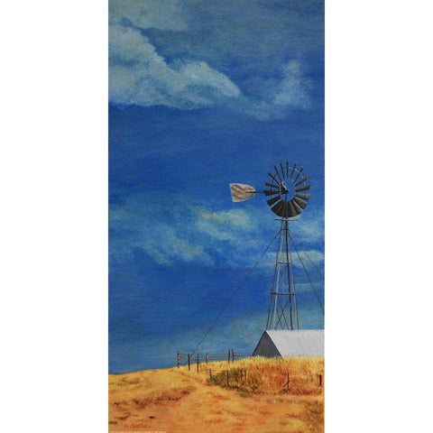 Windmill Ranch Gold Ornate Wood Framed Art Print with Double Matting by Yellow Cafe