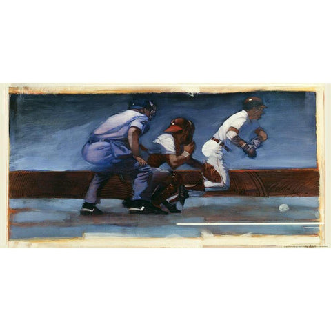 Baseball II Gold Ornate Wood Framed Art Print with Double Matting by Yellow Cafe