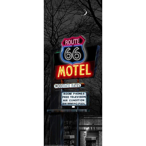 No Tell Motel Gold Ornate Wood Framed Art Print with Double Matting by Yellow Cafe