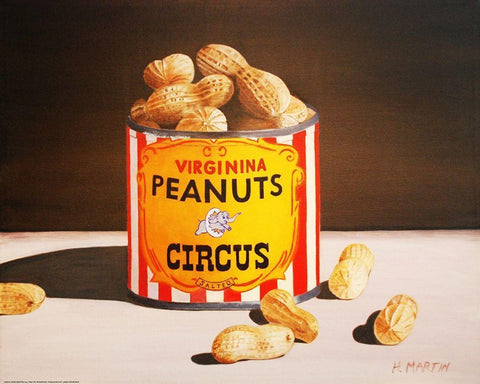 Circus Peanuts Black Ornate Wood Framed Art Print with Double Matting by Yellow Cafe