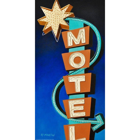 Hotel Motel Gold Ornate Wood Framed Art Print with Double Matting by Yellow Cafe