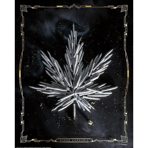 Carpe Cannabis Black Modern Wood Framed Art Print with Double Matting by Yellow Cafe