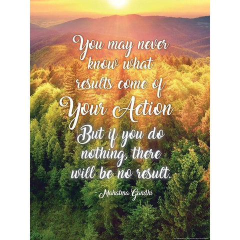 Gandhi Quote White Modern Wood Framed Art Print by Yellow Cafe