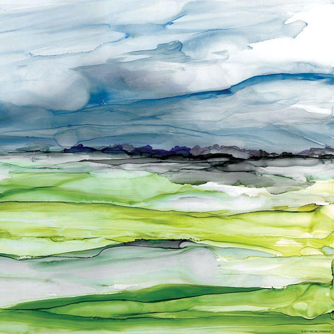 Washed Vistas I Black Ornate Wood Framed Art Print with Double Matting by Yellow Cafe